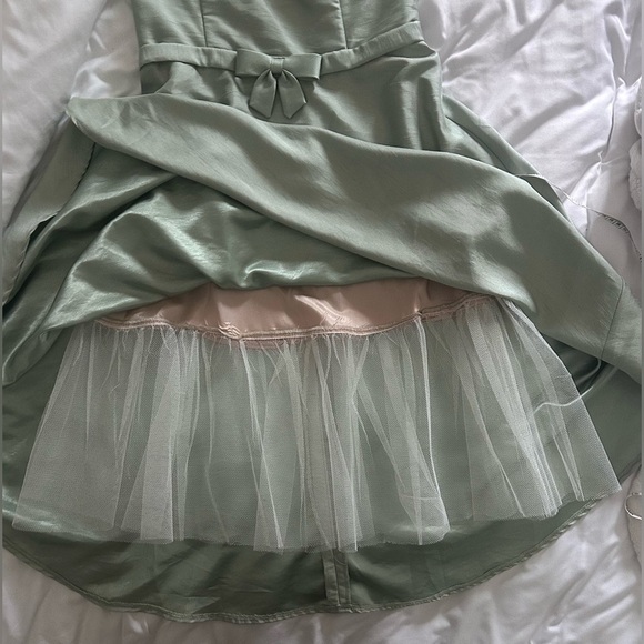 Jessica McClintock Bridal Strapless Mint Green Midi Dress Size 6 Vintage - Picture 4 of 10